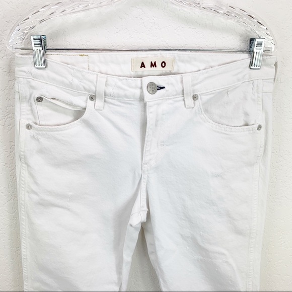 AMO Twist Sea Salt White Crop Jeans - Picture 3 of 7